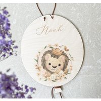 Für Jungen Name Ballon Löwe Holzschild Für Kinderzimmer von InfluentUK