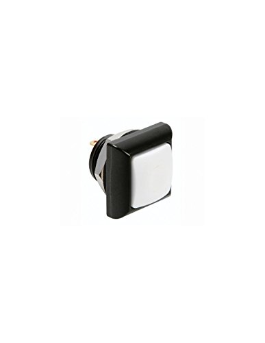 INFO GAMES - R1397W Quadratischer Metalldrucktaster Switch Mit ER Kappe, 1P SPST OFF-(ON), Weiß 145218 von Info Games