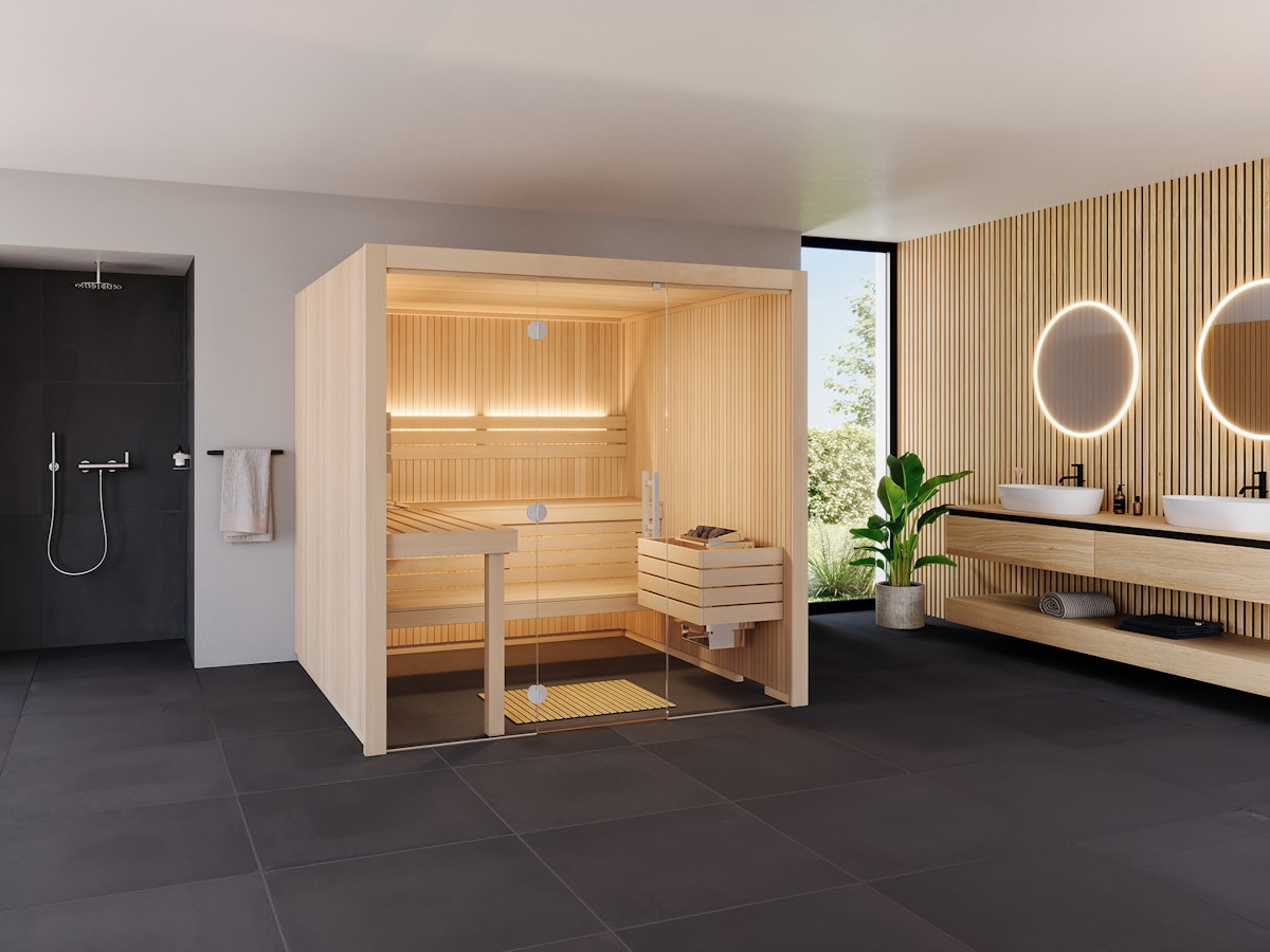 Infraworld Sauna Gracil 210 - 75 mm Elementsauna inkl. 5-teiligem gratis Zubehörset von Infraworld