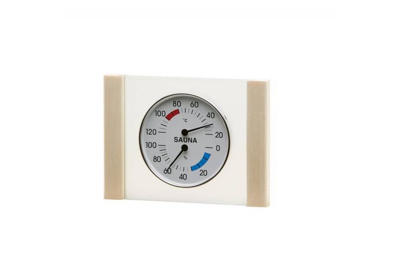 Infraworld Sauna-Sanduhr Infraworld Klimamesser mit Glas Holzrahmen in Espe Sauna Thermometer von Infraworld