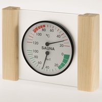 Klimamesser mit Glas Holzrahmen in Fichte Sauna Thermometer Hygrometer - Infraworld von INFRAWORLD