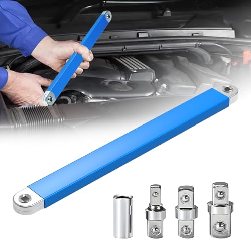 Infreecs Gekröpfter Verlängerungsschlüssel, Ratschenverlängerung, Offset Extension Wrench mit 1/2", 1/4" und 3/8" Antriebsadapter Offset Verlängerungsschlüssel für Mechaniker Garagenhandwerker von Infreecs