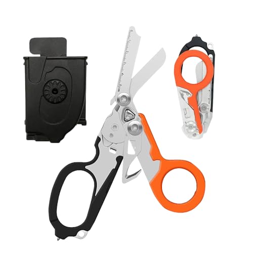 Infreecs Trauma Schere Multitool, 6-in-1 Notfallschere Rettungsschere, Rettungsdienst Schere, multifunktionsschere, Faltbare Scherenzange für Rettungskräfte, Professionellen Einsatz Im Rettungsdienst von Infreecs
