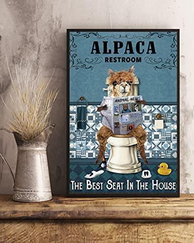 Alpaka Alpaca Restroom The Best Seat In The House Alpaka Badezimmer Dekor Alpaka Bad Seife Tier Nachrichten Metallschild Geburtstagsgeschenk 20,3 x 30,5 cm von Inga