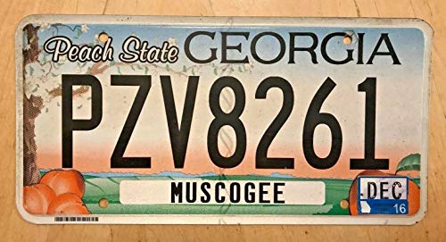 Inga Georgia Graphic Auto Passenger Nummernschild Pzv 812 in Ga Peach State Nummernschild Schilder 6 x 12 Zoll von Inga