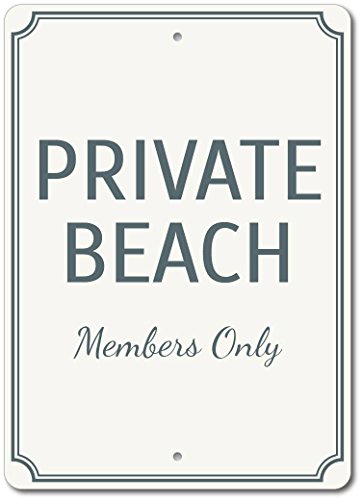 Inga Private Beach Schild Members Only Schild Beach Marker Schild Metallschild 20,3 x 30,5 cm von Inga