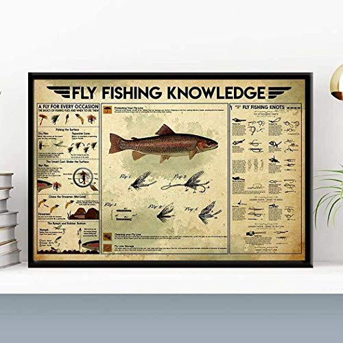 Inga The Hunting Dad Fly Fishing Lure Rainbow Trout Wissen Poster Vintage Wanddekoration Metallschild Plakette Poster 20,3 x 30,5 cm von Inga