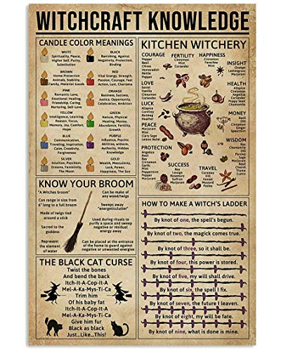 Inga Witchcraft Witchery Wissen Poster Lustiges Geschenk für Hexenliebhaber Wanddekoration Metallschild Poster 20,3 x 30,5 cm von Inga