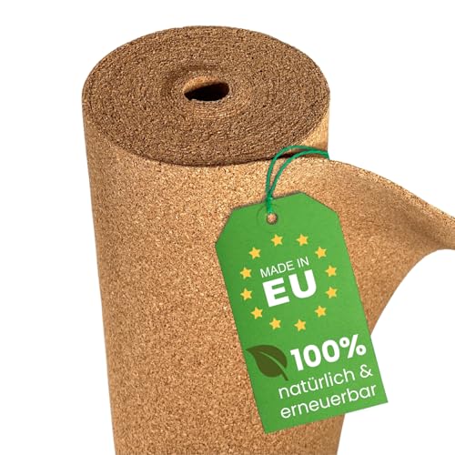 EKB-Kork Trittschalldämmung 10x1m 2mm stark I natürliche Dämmunterlage I Rollenkork für Parkett & Laminat I Trittschallreduktion aus nachwachsendem Korkmaterial I Umweltfreundliche Trittschalldämmung EKB-Kork Trittschalldämmung 10x1m 2mm stark I natürliche Dämmunterlage I Rollenkork für Parkett & Laminat I Trittschallreduktion aus nachwachsendem Korkmaterial I Umweltfreundliche Trittschalldämmung von EKB-Kork