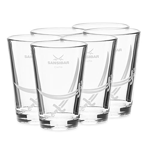 6er Set Sansibar Latte Macchiato Gläser, dickwandig mit Untertassen (6er Set Latte Macchiato Gläser, 200ml) von Ingbertson