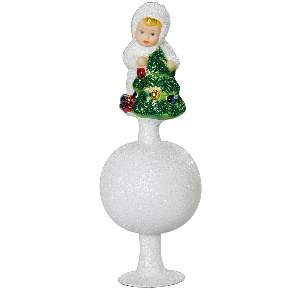 INGE-GLAS® Christbaumspitze Bäumchen fürs Fest (1-tlg), mundgeblasen, handbemalt von Inge-Glas