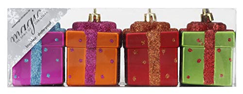 4 STK. Kunststoff Geschenkbox 6,5cm (Mille-Fiori - bunt) PVC bruchfest // Christbaumkugeln Christbaumschmuck Deko Weihnachtskugeln Weihnachtsschmuck Baumschmuck Set von Inge-glas