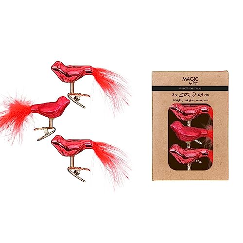 Christbaumschmuck Glas 4.5cm x 3 Stück Vögel auf Clip in Kartonbox Merry Red Christbaumschmuck Glas 4.5cm x 3 Stück Vögel auf Clip in Kartonbox Merry Red von Inge-glas