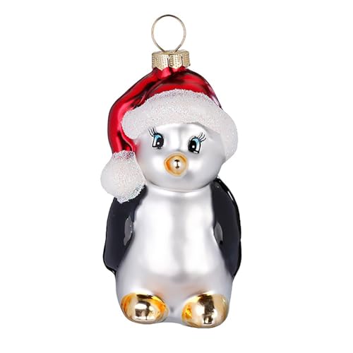 Christbaumschmuck Pinguin 7cm Weihnachtskugel Figur Weihnachtsbaumfigur aus Glas von Inge-glas