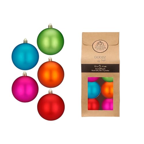 Große Kunststoff Weihnachtskugeln | Set mit 6 Kugeln 8cm | Christbaumschmuck Weihnachtsschmuck bruchfest (Mille Fiori) von Inge-glas