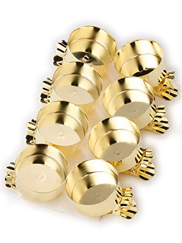 Inge Christmas Goods Clip-Teelichthalter Gold | 8 STK. Metall Teelichtclips 5 cm | Teelicht Weihnachten Weihnachtsbaum |Kerzenhalter Teelichtgröße von Inge-glas