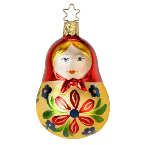 Inge-glas - Christbaumschmuck, Weihnachtsbaumschmuck - Matroschka - Glas - Farbe: Mehrfarbig - Höhe 9 cm von Inge-glas