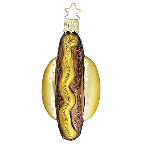 Inge Glas Christbaumschmuck Bratwurst 8cm | Weihnachtskugel aus Glas | Figur Coburger Bratwurst von Inge-glas