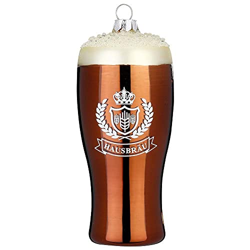 Inge Glas Christbaumschmuck Weihnachtskugel Figur Bier | Christbaumkugel Weizen 11cm | Weizenglas Bierglas (Colaweizen) von Inge-glas