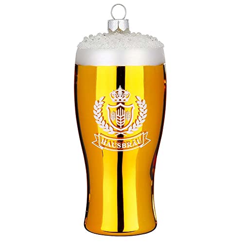 Inge Glas Christbaumschmuck Weihnachtskugel Figur Bier | Christbaumkugel Weizen 11cm | Weizenglas Bierglas (Weizen) von Inge-glas