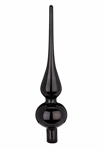 Inge Glas Christbaumspitze 26cm | Weihnachtsbaumspitze aus Glas | Hochwertige Spitze für den Weihnachtsbaum Weihnachten (Ebony Black | Schwarz Glanz) von Inge-glas