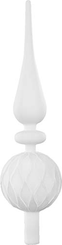 Inge-Glas Christbaumspitze Dekoriert 31cm Glas Tannenbaumspitze Weihnachtsbaumspitze Just White - weiß von Inge-glas