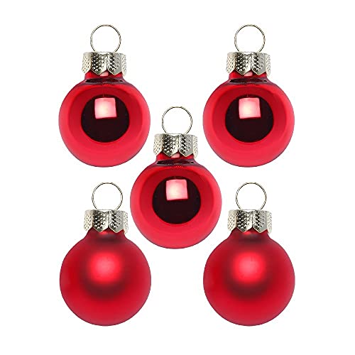 Inge Glas Magic Mini-Weihnachtskugeln 2cm 25 Stück | kleine Christbaumkugeln in Karton-Box (Merry Red | rot Glanz matt) von Inge-glas