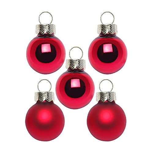 Inge Glas Magic Mini-Weihnachtskugeln 2cm 25 Stück | kleine Christbaumkugeln in Karton-Box (Ochsenblut | rot Glanz matt) von Inge-glas