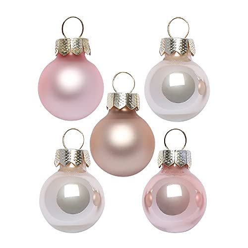 Inge Glas Magic Mini-Weihnachtskugeln 2cm 25 Stück | kleine Christbaumkugeln in Karton-Box (Pearly Rose | rosa beige) von Inge-glas