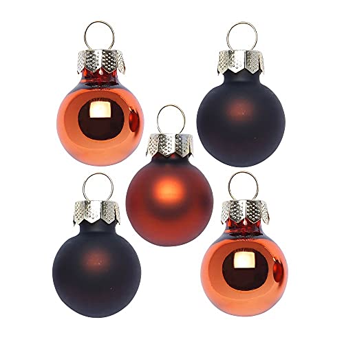 Inge Glas Magic Mini-Weihnachtskugeln 2cm 25 Stück | kleine Christbaumkugeln in Karton-Box (Shiny Chestnut | braun orange) von Inge-glas