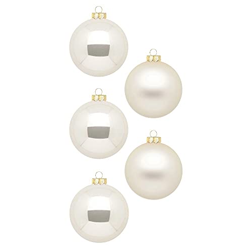 Inge Glas Magic Weihnachtskugeln klein | 36 Kugeln 4cm | Christbaumkugeln aus Glas (Champagne | beige matt/Glanz) von Inge-glas
