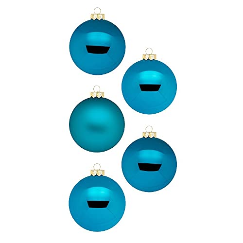 Inge Glas Magic Weihnachtskugeln klein | 36 Kugeln 4cm | Christbaumkugeln aus Glas (Deep Blue | blau matt/Glanz) von Inge-glas