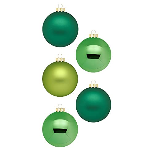 Inge Glas Magic Weihnachtskugeln klein | 36 Kugeln 4cm | Christbaumkugeln aus Glas (Evergreens | dunkelgrün hellgrün) von Inge-glas