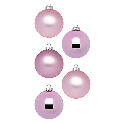 Inge Glas Magic Weihnachtskugeln klein | 36 Kugeln 4cm | Christbaumkugeln aus Glas (Pink Blush | rosa matt/Glanz) von Inge-glas