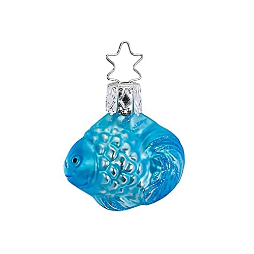 Inge Glas Manufaktur Christbaumschmuck Fisch | Weihnachtsbaumfigur Schwarmfisch aus Glas | Weihnachtskugel Figur (blau) von Inge-glas