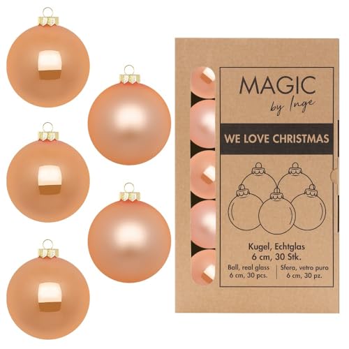 Inge Glas Weihnachtskugeln | Christbaumkugeln aus Glas | Christbaumschmuck 30 Kugeln | Weihnachtsbaumschmuck Weihnachtsbaumkugeln (Sweet Melon) von Inge-glas