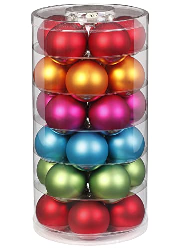 Inge Glas Weihnachtskugeln Schöne Christbaumkugeln aus 30 Kugen in Dose Christbaumschmuck Weihnachtsbaumschmuck Weihnachtsbaumkugeln Mille Fiori - Bunt von Inge-glas