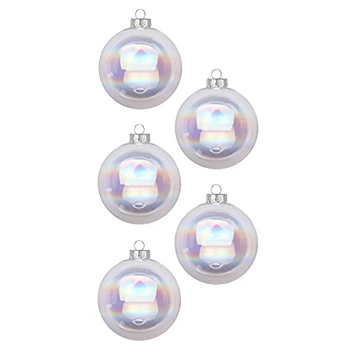 Inge Glas Weihnachtskugeln | Schöne Christbaumkugeln aus Glas | 20 Kugeln in Karton-Box | Christbaumschmuck Weihnachtsbaumschmuck Weihnachtsbaumkugeln (Irisierend | durchsichtig Seifenblasen Glanz) von Inge-glas