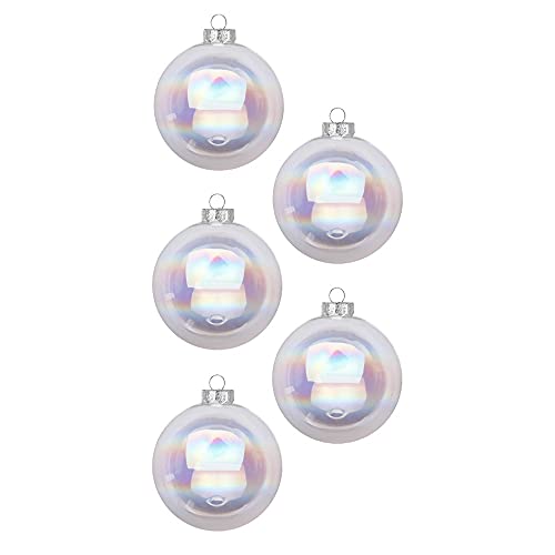 Inge Glas Weihnachtskugeln | Schöne Christbaumkugeln aus Glas | 20 Kugeln in Karton-Box | Christbaumschmuck Weihnachtsbaumschmuck Weihnachtsbaumkugeln (Irisierend | durchsichtig Seifenblasen Glanz) von Inge-glas