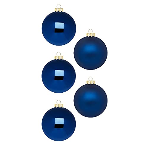 Inge Glas Weihnachtskugeln | Schöne Christbaumkugeln aus Glas | 20 Kugeln in Karton-Box | Christbaumschmuck Weihnachtsbaumschmuck Weihnachtsbaumkugeln (Midnight Blue | dunkelblau Glanz/matt) von Inge-glas