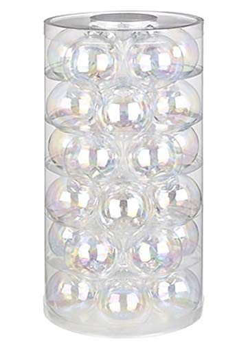 Inge Glas Weihnachtskugeln | Schöne Christbaumkugeln aus Glas | 30 Kugen in Dose | Christbaumschmuck Weihnachtsbaumschmuck Weihnachtsbaumkugeln (Irisierend | durchsichtig) von Inge-glas