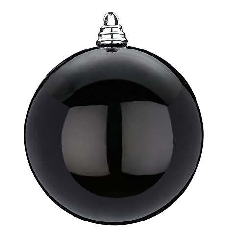 Inge Glas Weihnachtskugeln XXL Kunststoff Kugel Sterne 15cm 20cm & 30cm groß (Kugel 20cm schwarz Glanz) von Inge-glas