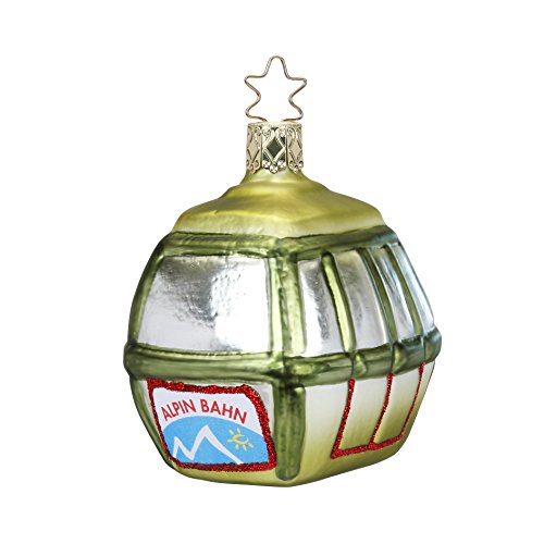 Inge-glas - Christbaumschmuck - Baumschmuck - Seilbahn Gondel - Größe 7,5 cm - mundgeblasen von Inge-glas