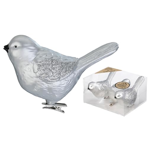Christbaumschmuck Vögel auf Clip 9cm Kunststoff 3er Set - Große Christbaumkugeln für Weihnachtsbaum - Weihnachtsbaumkugeln & Weihnachtsbaumschmuck zu Weihnachten - Winter Silver Christbaumschmuck Vögel auf Clip 9cm Kunststoff 3er Set - Große Christbaumkugeln für Weihnachtsbaum - Weihnachtsbaumkugeln & Weihnachtsbaumschmuck zu Weihnachten - Winter Silver von Inge-glas