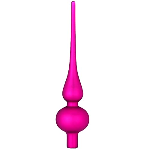 Inge-glas Christbaumspitze 26cm | Weihnachtsbaumspitze aus Glas | Hochwertige Spitze für den Weihnachtsbaum Weihnachten (Pink Matt | Mille Fiori) von Inge-glas