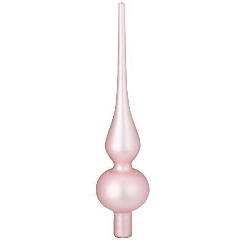 Inge-glas Christbaumspitze 26cm | Weihnachtsbaumspitze aus Glas | Hochwertige Spitze für den Weihnachtsbaum Weihnachten (Rosa matt | Pearly Rose & Noble Rose) von Inge-glas