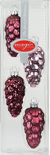 Inge-glas Magic, Formenset, echtes Glas, innen versilbert, außen lackiert (Zapfen, Berry Kiss, 2) von Inge-glas