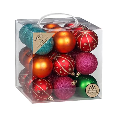 Inge-glas Weihnachtskugeln Kunststoff 6cm 27er Set - bruchsicher & mit Glitzer - Christbaumkugeln für Weihnachtsbaum - Weihnachtsbaumkugeln & Christbaumschmuck zu Weihnachten - Mille Fiori Inge-glas Weihnachtskugeln Kunststoff 6cm 27er Set - bruchsicher & mit Glitzer - Christbaumkugeln für Weihnachtsbaum - Weihnachtsbaumkugeln & Christbaumschmuck zu Weihnachten - Mille Fiori von Inge-glas