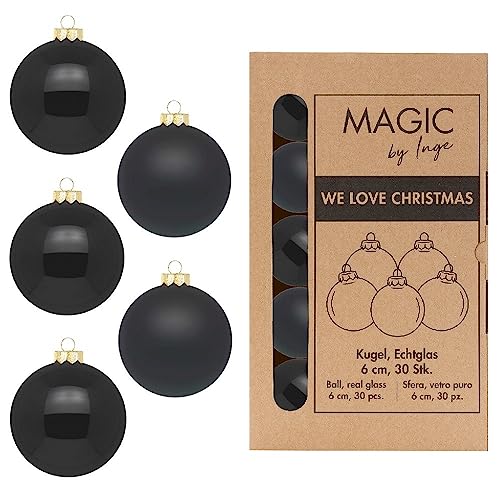 Kugel Ebony Black - WE Love Christmas - Magic by Inge - 30 Stück / 6cm von Inge-glas