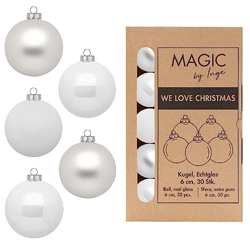 Kugel Just White - WE Love Christmas - Magic by Inge - 30 Stück / 6cm von Inge-glas
